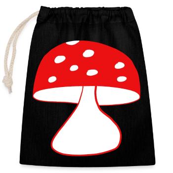 Red fly agaric mushrooms - Closable cotton gift bag (25x30cm) - black - Front