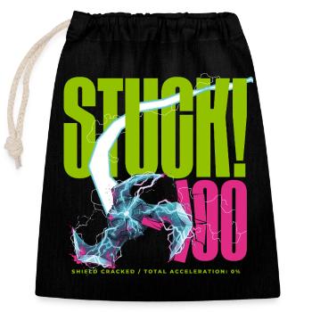STUCK! 100 Shield Cracked - Closable cotton gift bag (25x30cm) - black - Front