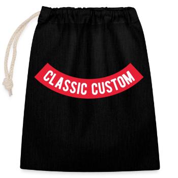 Classic Custom Banner - Closable cotton gift bag (25x30cm) - black - Front