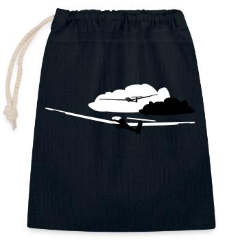 Segelflugzeug Segelfliegen Segelflieger - Verschließbarer Geschenkbeutel aus Baumwolle (25x30cm) - Navy - Vorne