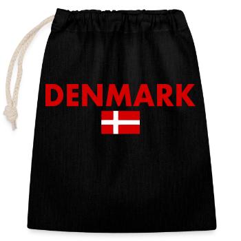 Dänemark - Verschließbarer Geschenkbeutel aus Baumwolle (25x30cm) - Schwarz - Vorne