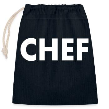 Chef - Verschließbarer Geschenkbeutel aus Baumwolle (25x30cm) - Navy - Vorne