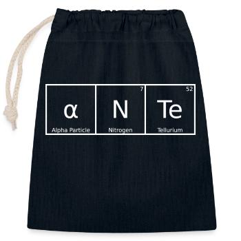 Nom Prénom Chimie Éléments du tableau périodique - Sac cadeau en coton avec cordon (25 x 30 cm) - bleu marine - Devant