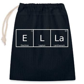 Ella Name First Name Chemistry Periodic Table Elements - Closable cotton gift bag (25x30cm) - navy - Front