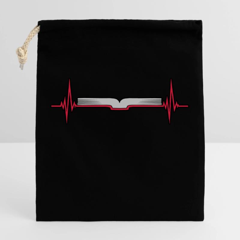 Pulse Rate Frequency Pages Book Closable cotton gift bag (25x30cm)