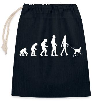 Évolution du chien propriétaire de chien - Sac cadeau en coton avec cordon (25 x 30 cm) - bleu marine - Devant