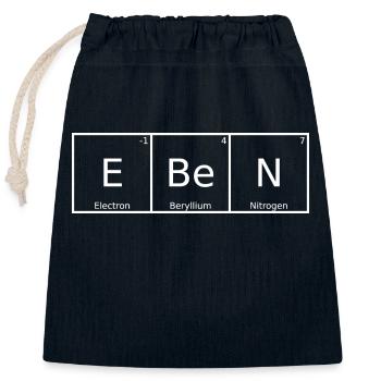 Eben Name Vorname Chemie Periodensystem Elemente - Verschließbarer Geschenkbeutel aus Baumwolle (25x30cm) - Navy - Vorne