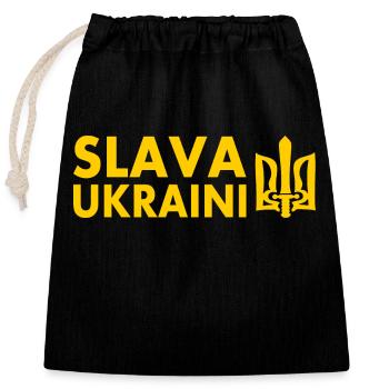 Ukraine - Sac cadeau en coton avec cordon (25 x 30 cm) - noir - Devant