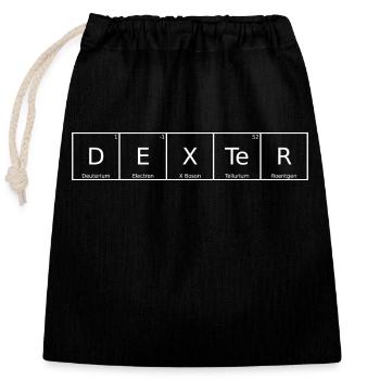 Dexter Name Vorname Chemie Periodensystem Elemente - Verschließbarer Geschenkbeutel aus Baumwolle (25x30cm) - Schwarz - Vorne