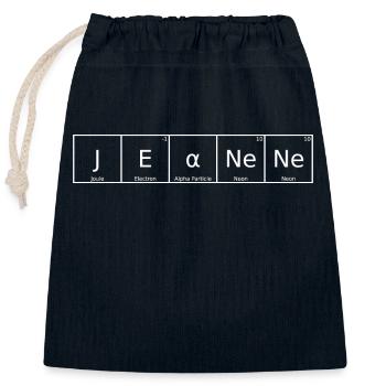 Jeanene Name Vorname Chemie Periodensystem Element - Verschließbarer Geschenkbeutel aus Baumwolle (25x30cm) - Navy - Vorne