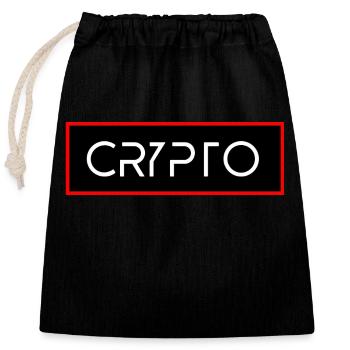 Bitcoin Trading Crypto Aktien - Verschließbarer Geschenkbeutel aus Baumwolle (25x30cm) - Schwarz - Vorne