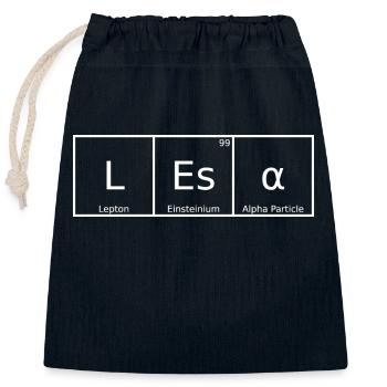 Lesa Nom Prénom Chimie Tableau périodique Éléments - Sac cadeau en coton avec cordon (25 x 30 cm) - bleu marine - Devant