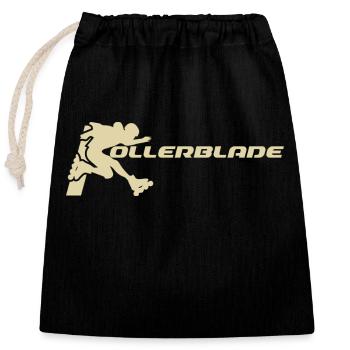 rollerblader silhouette hell - Verschließbarer Geschenkbeutel aus Baumwolle (25x30cm) - Schwarz - Vorne