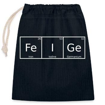 Fig Name First name Chemistry Periodic Table Elements - Closable cotton gift bag (25x30cm) - navy - Front