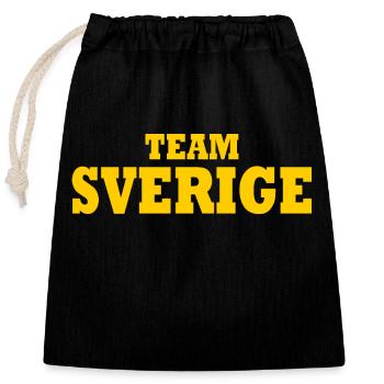 Team sverige - Sac cadeau en coton avec cordon (25 x 30 cm) - noir - Devant