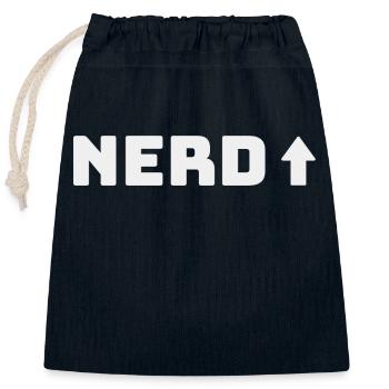 Nerd - Closable cotton gift bag (25x30cm) - navy - Front