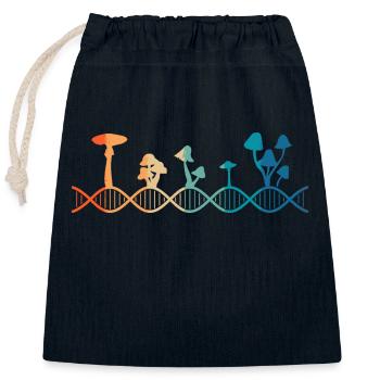 Le champignon est dans mon ADN - Sac cadeau en coton avec cordon (25 x 30 cm) - bleu marine - Devant