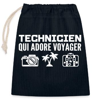 Reisende & Techniker: Leidenschaft & Entdeckung - Verschließbarer Geschenkbeutel aus Baumwolle (25x30cm) - Navy - Vorne