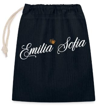 Emilia Nom pour les femmes Enfants Tout-petits - Emilia - Sac cadeau en coton avec cordon (25 x 30 cm) - bleu marine - Devant