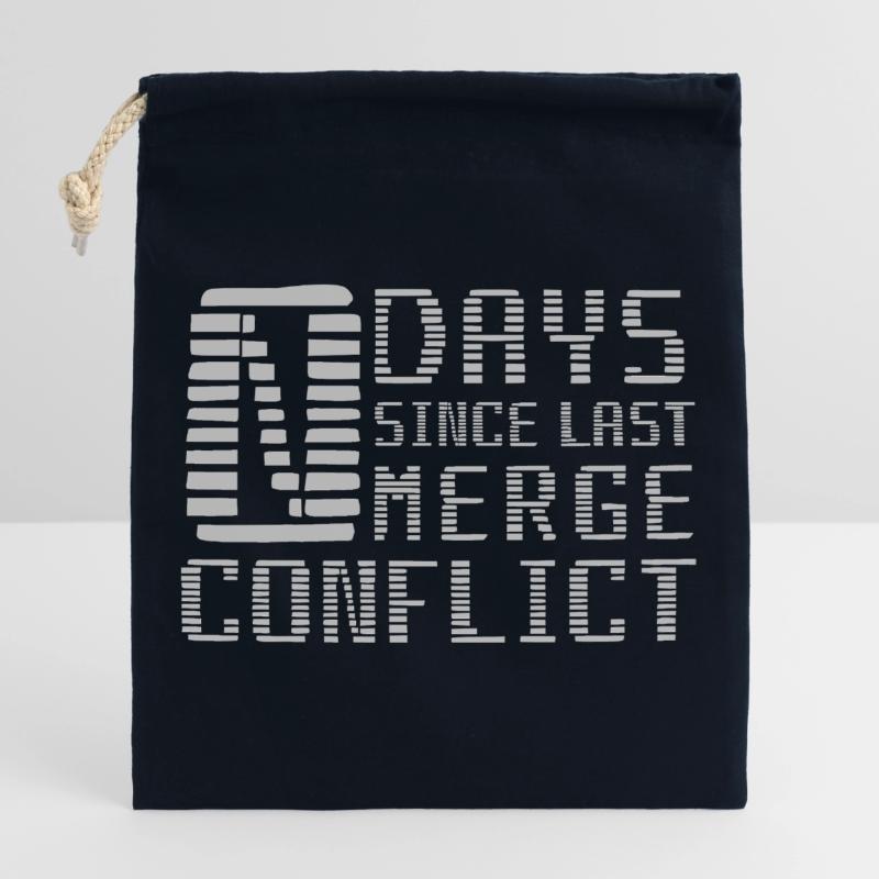 Merge Conflict Software Developer Developer geek Closable cotton gift bag (25x30cm)
