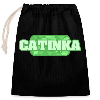 Health Catinka - Closable cotton gift bag (25x30cm) - black - Front