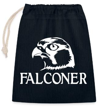 Fauconnerie Fauconnier Fauconnier Fauconnier Fauconnier Oiseau de proie - Sac cadeau en coton avec cordon (25 x 30 cm) - bleu marine - Devant