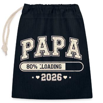 Dad 2026 Loading Dad-to-be - Closable cotton gift bag (25x30cm) - navy - Front
