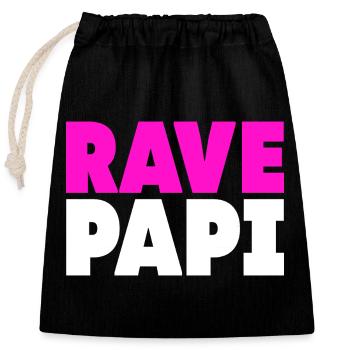 Techno House Electro Festival Hardstyle Rave Dad - Verschließbarer Geschenkbeutel aus Baumwolle (25x30cm) - Schwarz - Vorne