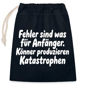 Les experts produisent des catastrophes - Sac cadeau en coton avec cordon (25 x 30 cm) - bleu marine - Devant