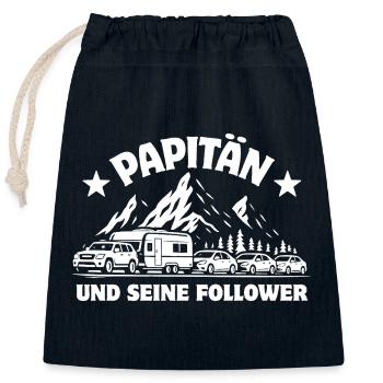 PAPITÄN ET SES PARTISANS | Embouteillage des caravanes - Sac cadeau en coton avec cordon (25 x 30 cm) - bleu marine - Devant