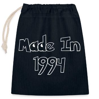 Made In 1994 Retro Typography - Closable cotton gift bag (25x30cm) - navy - Front