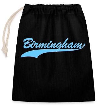 Birmingham - Closable cotton gift bag (25x30cm) - black - Front