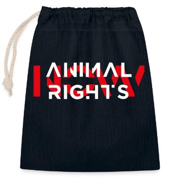 LES DROITS DES ANIMAUX VEGAN MAINTENANT PROTECTION ANIMALE - Sac cadeau en coton avec cordon (25 x 30 cm) - bleu marine - Devant