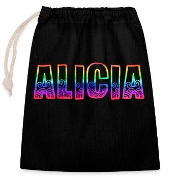 alicia rs regenbogen - Verschließbarer Geschenkbeutel aus Baumwolle (25x30cm) - Schwarz - Vorne