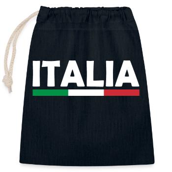 Drapeau de l’Italie - Sac cadeau en coton avec cordon (25 x 30 cm) - bleu marine - Devant