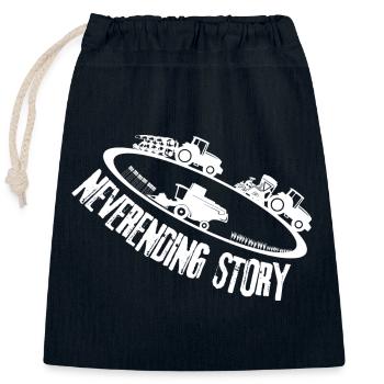 Farming neverending story - Closable cotton gift bag (25x30cm) - navy - Front