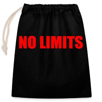 No limits - Closable cotton gift bag (25x30cm) - black - Front