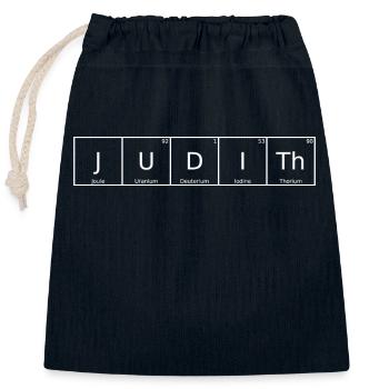 Judith Name Vorname Chemie Periodensystem Elemente - Verschließbarer Geschenkbeutel aus Baumwolle (25x30cm) - Navy - Vorne
