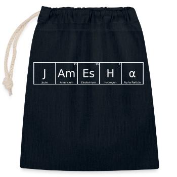 Jamesha Name First Name Chemistry Periodic Table Element - Closable cotton gift bag (25x30cm) - navy - Front