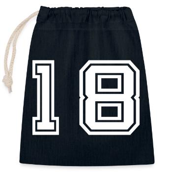 18th birthday of legal age - Closable cotton gift bag (25x30cm) - navy - Front