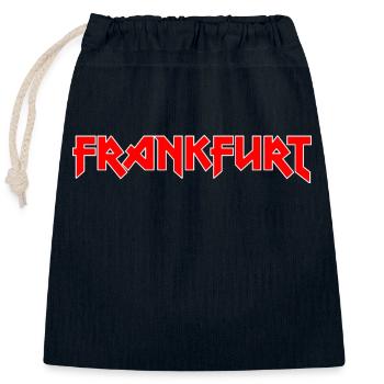 Modisches Heimat FRANKFURT Metal-Design - Verschließbarer Geschenkbeutel aus Baumwolle (25x30cm) - Navy - Vorne