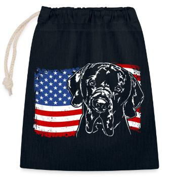 Deutsche Dogge Amerika Fahne Hunde Wilsigns - Verschließbarer Geschenkbeutel aus Baumwolle (25x30cm) - Navy - Vorne
