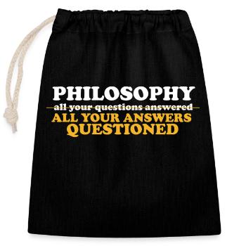 Philosophie Lehrer Poesie Wissenschaft Lesen Buch - Verschließbarer Geschenkbeutel aus Baumwolle (25x30cm) - Schwarz - Vorne