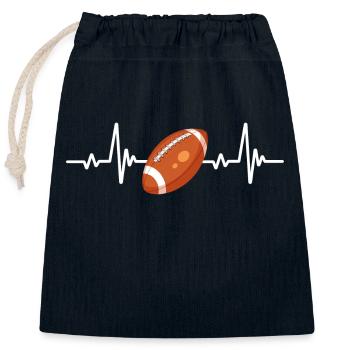 Rugby Battement De Coeur - Sac cadeau en coton avec cordon (25 x 30 cm) - bleu marine - Devant
