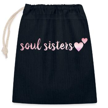Soul Sisters - Closable cotton gift bag (25x30cm) - navy - Front