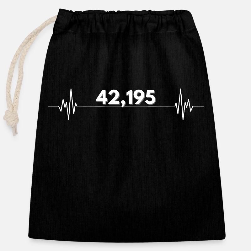 Marathon Marathon Course à pied Coureur Jogging - Sac cadeau en coton avec cordon (25 x 30 cm) - noir
