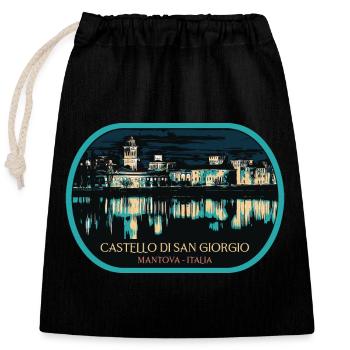 Nuit au château de San Giorgio, Mantoue - Sac cadeau en coton avec cordon (25 x 30 cm) - noir - Devant