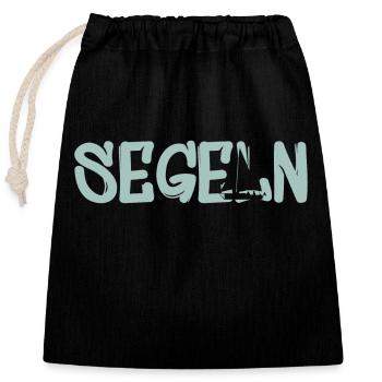 segelns - segelboot - skipper - kapitän - sailing - Verschließbarer Geschenkbeutel aus Baumwolle (25x30cm) - Schwarz - Vorne