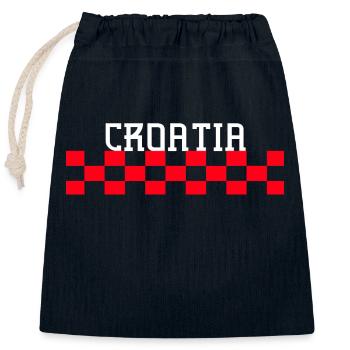 Croatia hrvatska croatia zagreb split dubrovnik - Closable cotton gift bag (25x30cm) - navy - Front