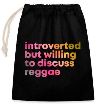 Reggae - Closable cotton gift bag (25x30cm) - black - Front